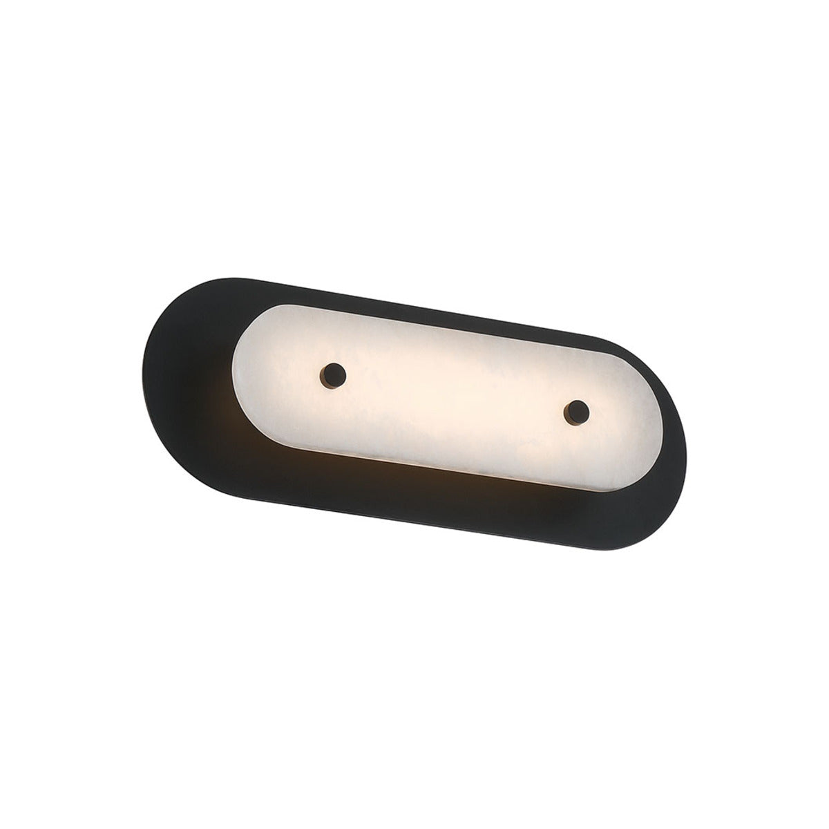 Eurofase Lighting Tramore 16" 1-Light Integrated LED Alabaster Shade Powder Coat Black Steel Wall Sconce