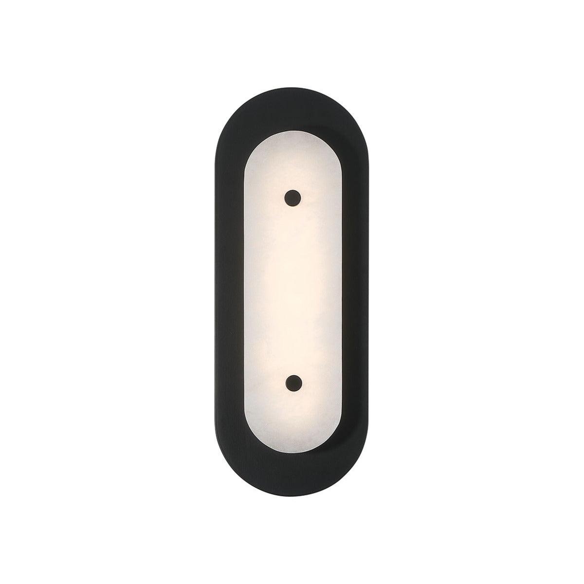 Eurofase Lighting Tramore 16" 1-Light Integrated LED Alabaster Shade Powder Coat Black Steel Wall Sconce