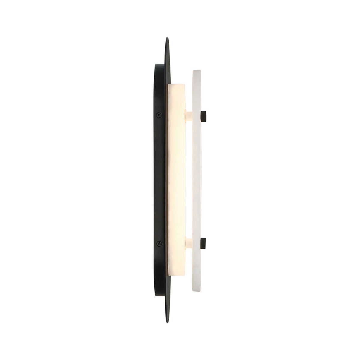 Eurofase Lighting Tramore 16" 1-Light Integrated LED Alabaster Shade Powder Coat Black Steel Wall Sconce