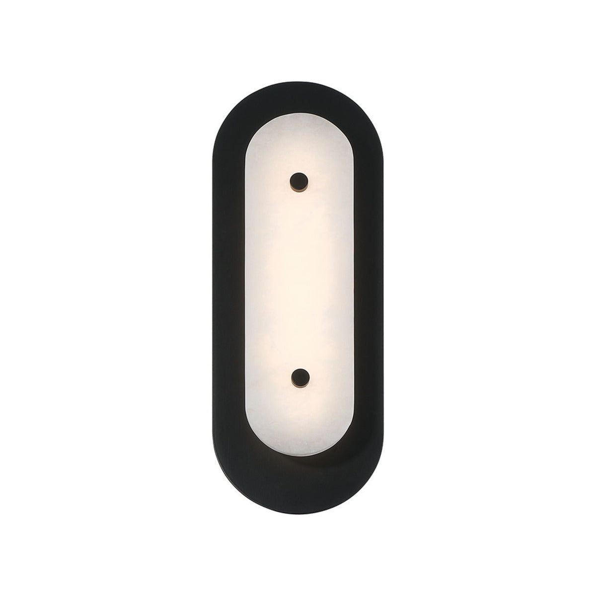 Eurofase Lighting Tramore 16" 1-Light Integrated LED Alabaster Shade Powder Coat Black Steel Wall Sconce