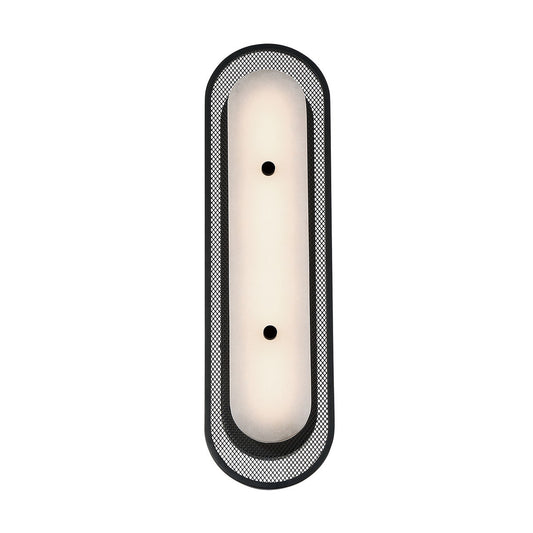 Eurofase Lighting Tramore 22" 1-Light Integrated LED Alabaster Shade Matte Black Steel Wall Sconce