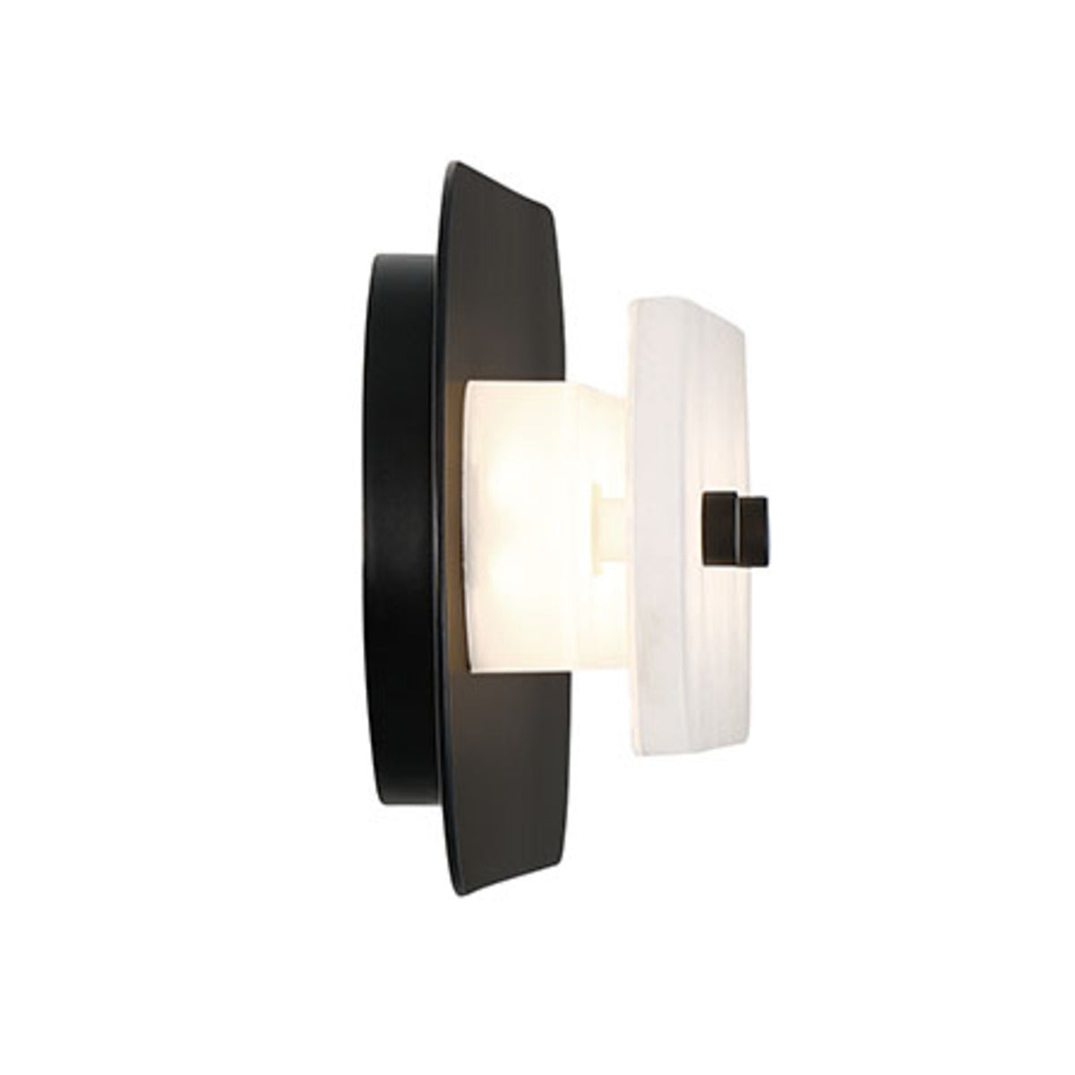 Eurofase Lighting Tramore 22" 1-Light Integrated LED Alabaster Shade Powder Coat Black Steel Wall Sconce