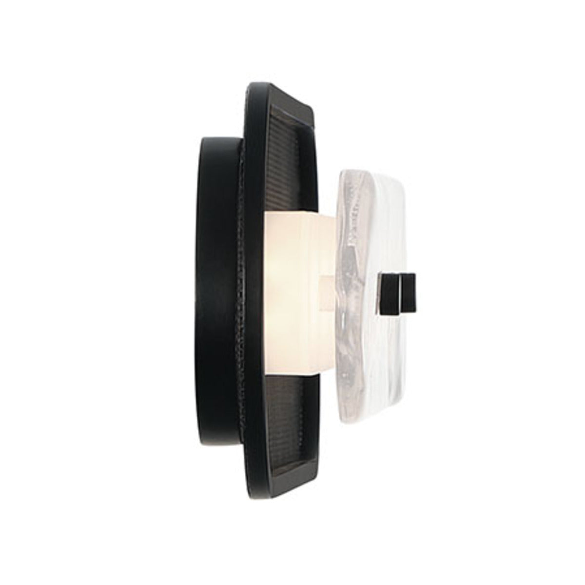Eurofase Lighting Tramore 22" 1-Light Integrated LED Glass Shade Matte Black Steel Wall Sconce