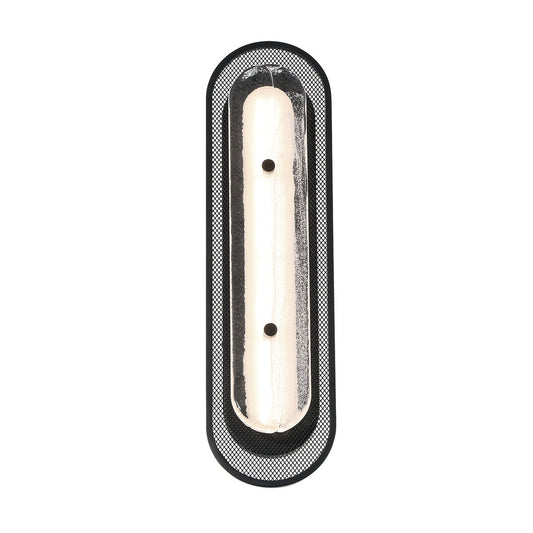 Eurofase Lighting Tramore 22" 1-Light Integrated LED Glass Shade Matte Black Steel Wall Sconce