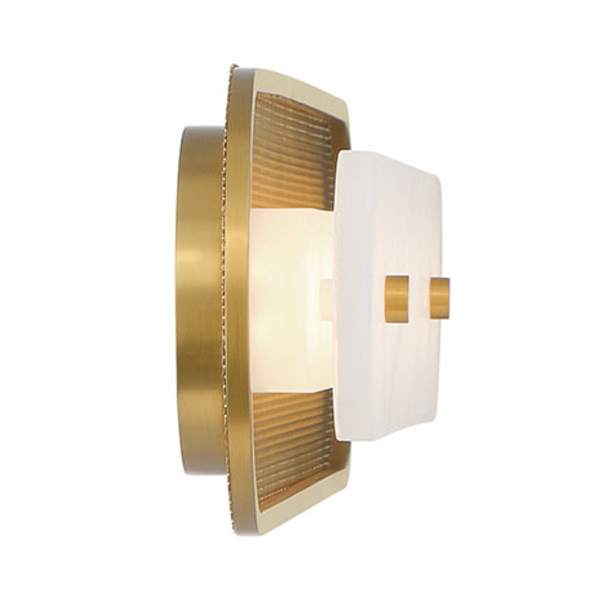 Eurofase Lighting Tramore 30" 1-Light Integrated LED Alabaster Shade Gold Steel Wall Sconce
