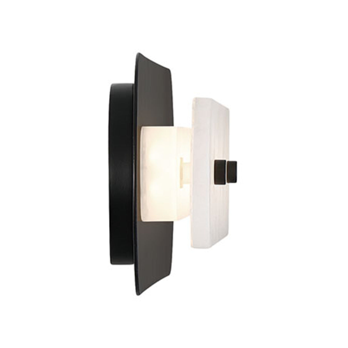 Eurofase Lighting Tramore 30" 1-Light Integrated LED Alabaster Shade Powder Coat Black Steel Wall Sconce