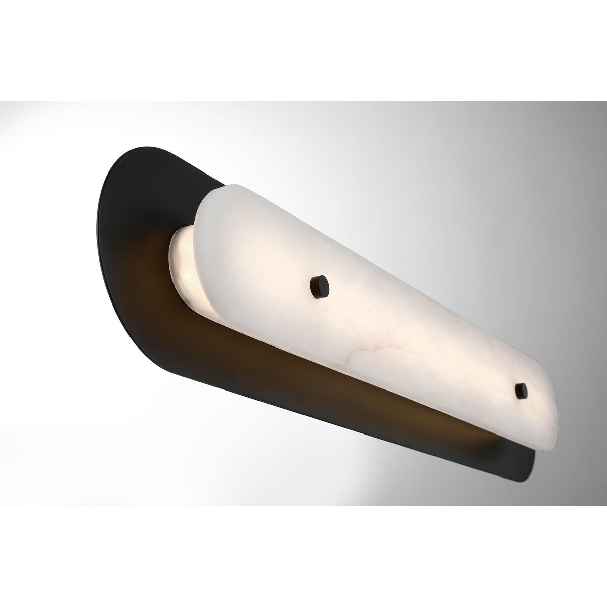 Eurofase Lighting Tramore 30" 1-Light Integrated LED Alabaster Shade Powder Coat Black Steel Wall Sconce