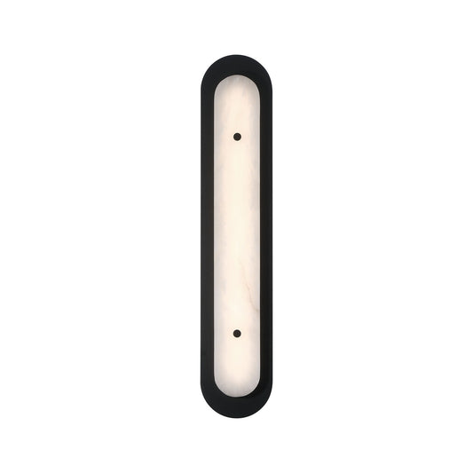 Eurofase Lighting Tramore 30" 1-Light Integrated LED Alabaster Shade Powder Coat Black Steel Wall Sconce