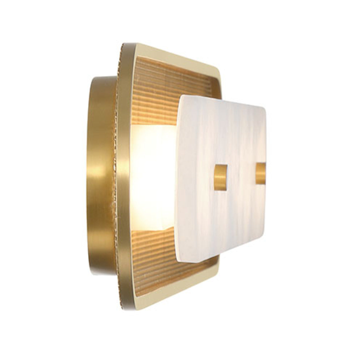 Eurofase Lighting Tramore 38" 1-Light Integrated LED Alabaster Shade Gold Steel Wall Sconce