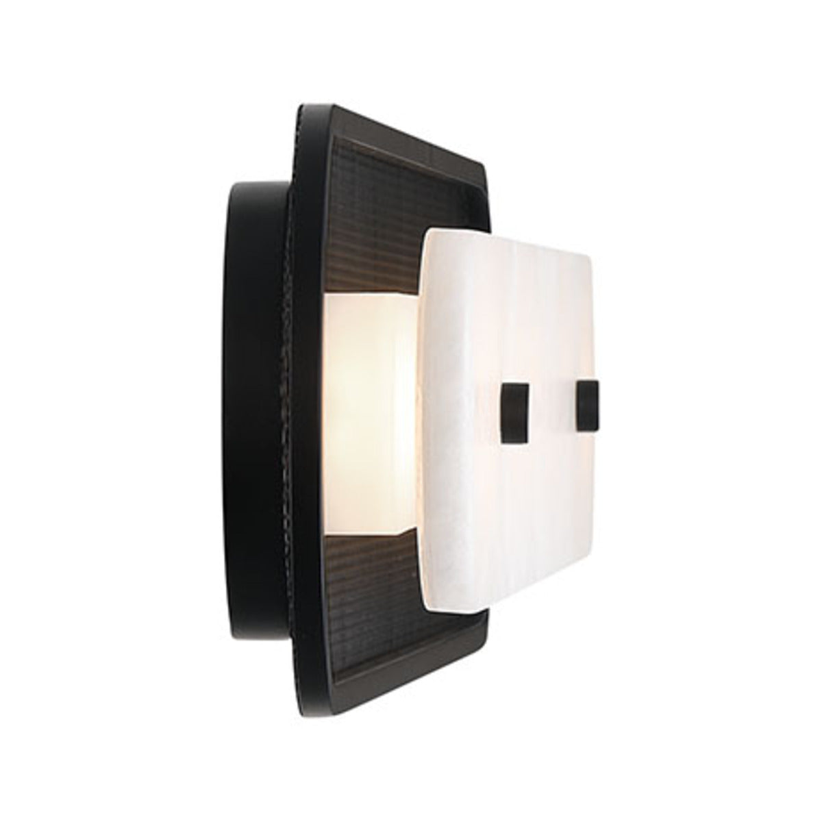 Eurofase Lighting Tramore 38" 1-Light Integrated LED Alabaster Shade Matte Black Steel Wall Sconce