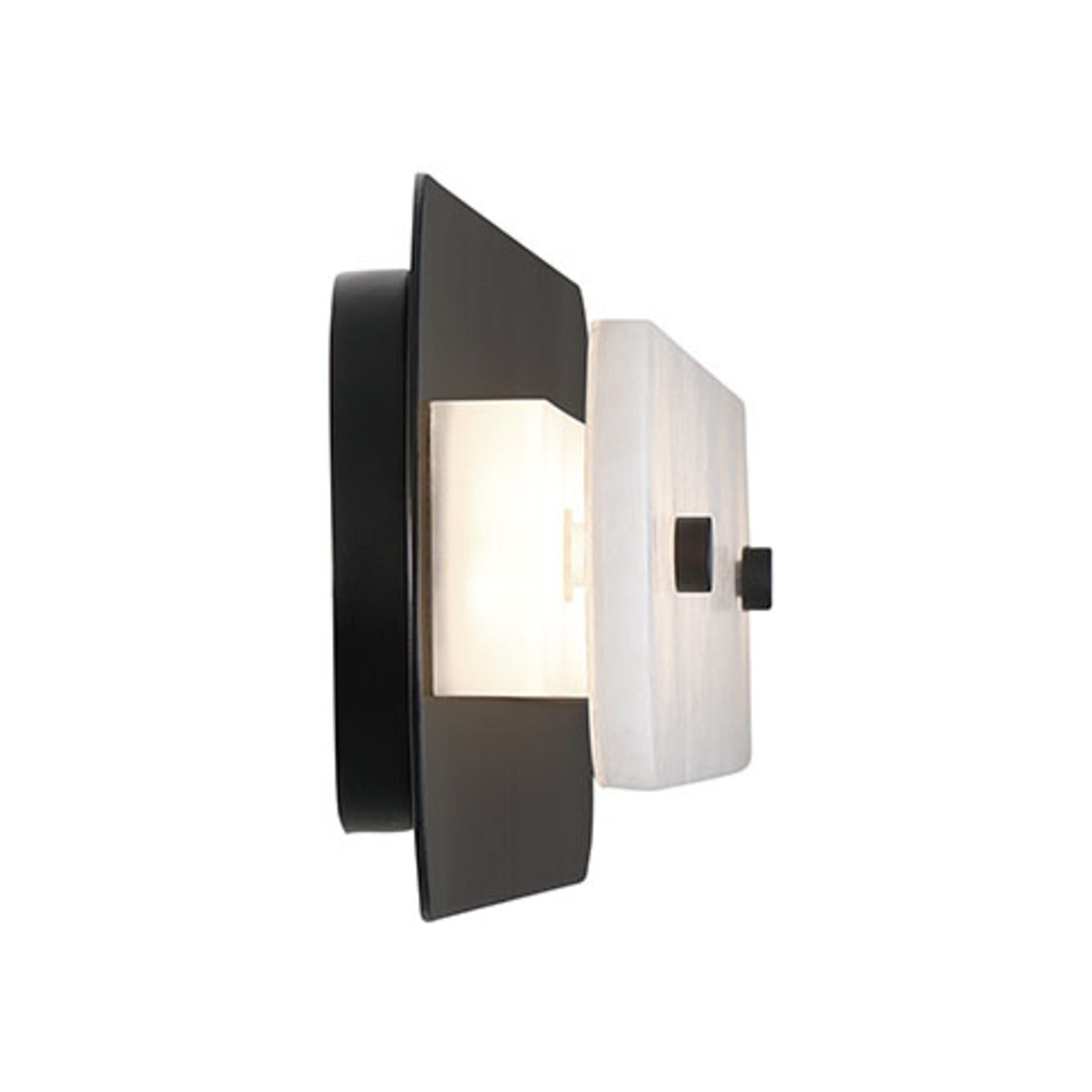 Eurofase Lighting Tramore 38" 1-Light Integrated LED Alabaster Shade Powder Coat Black Steel Wall Sconce