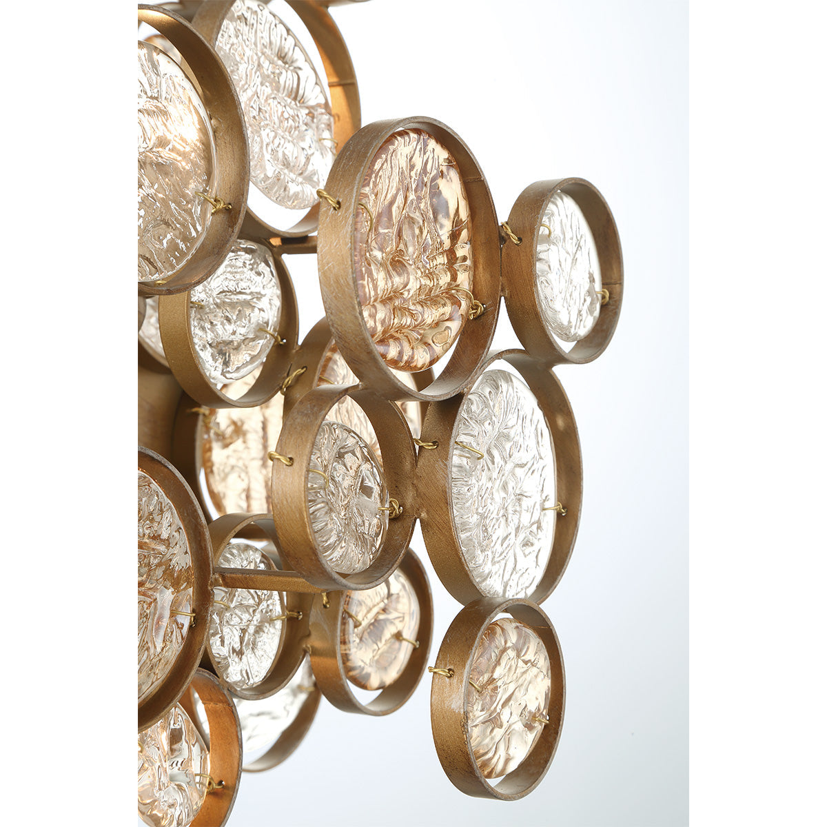 Eurofase Lighting Trento 18" 2-Light Halogen Matte Gold Wall Sconce With Hand Pressed Glass Accents