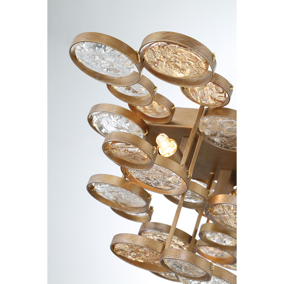 Eurofase Lighting Trento 18" 2-Light Halogen Matte Gold Wall Sconce With Hand Pressed Glass Accents