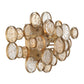 Eurofase Lighting Trento 18" 2-Light Halogen Matte Gold Wall Sconce With Hand Pressed Glass Accents