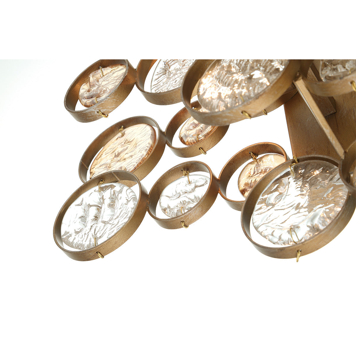 Eurofase Lighting Trento 18" 2-Light Halogen Matte Gold Wall Sconce With Hand Pressed Glass Accents