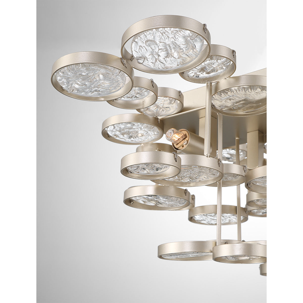 Eurofase Lighting Trento 18" 2-Light Halogen Matte Silver Wall Sconce With Hand Pressed Glass Accents