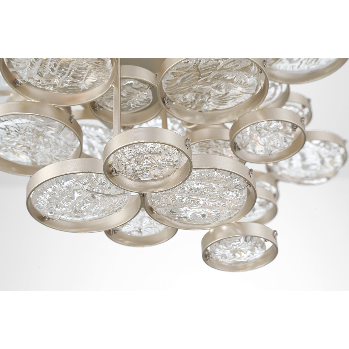 Eurofase Lighting Trento 18" 2-Light Halogen Matte Silver Wall Sconce With Hand Pressed Glass Accents
