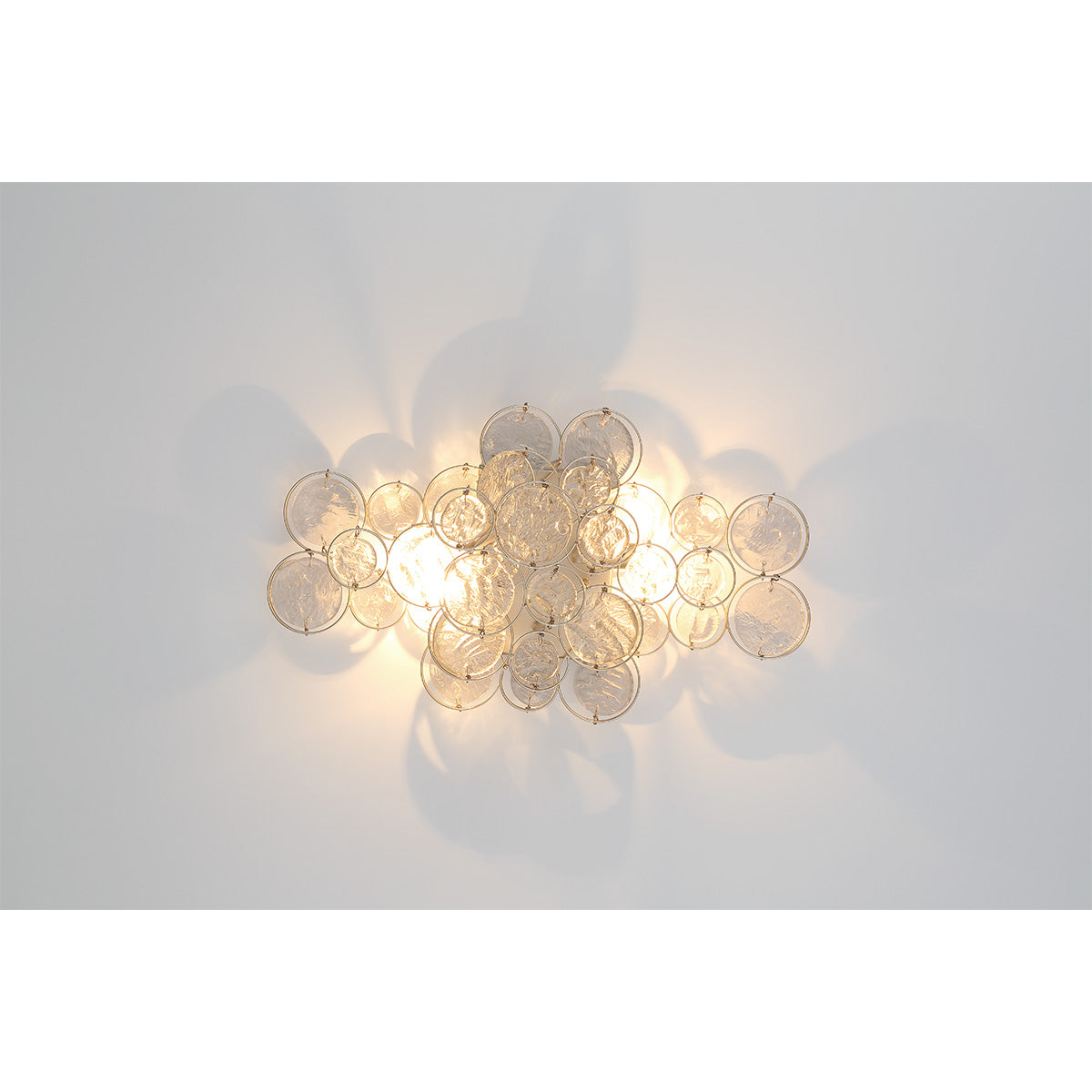 Eurofase Lighting Trento 18" 2-Light Halogen Matte Silver Wall Sconce With Hand Pressed Glass Accents