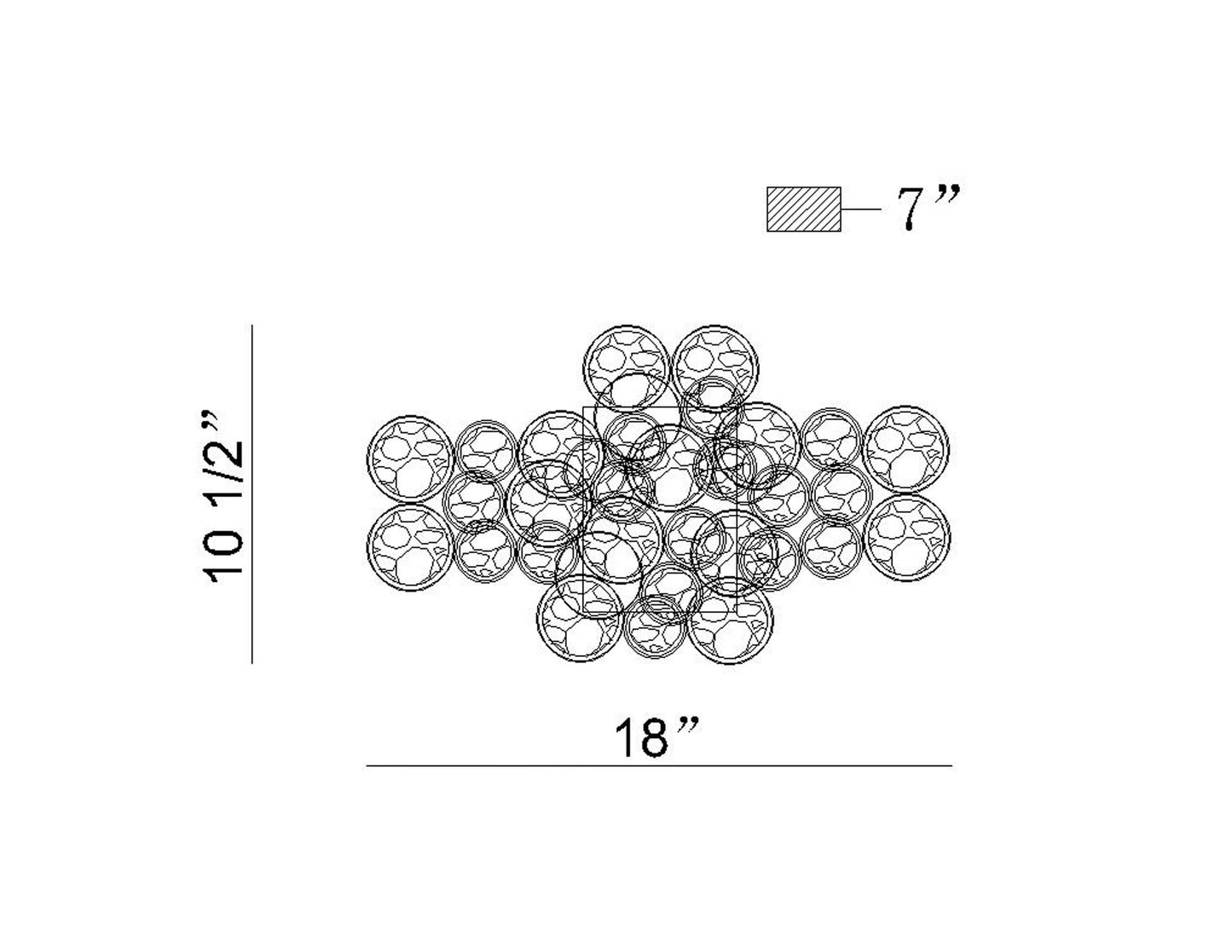 Eurofase Lighting Trento 18" 2-Light Halogen Matte Silver Wall Sconce With Hand Pressed Glass Accents