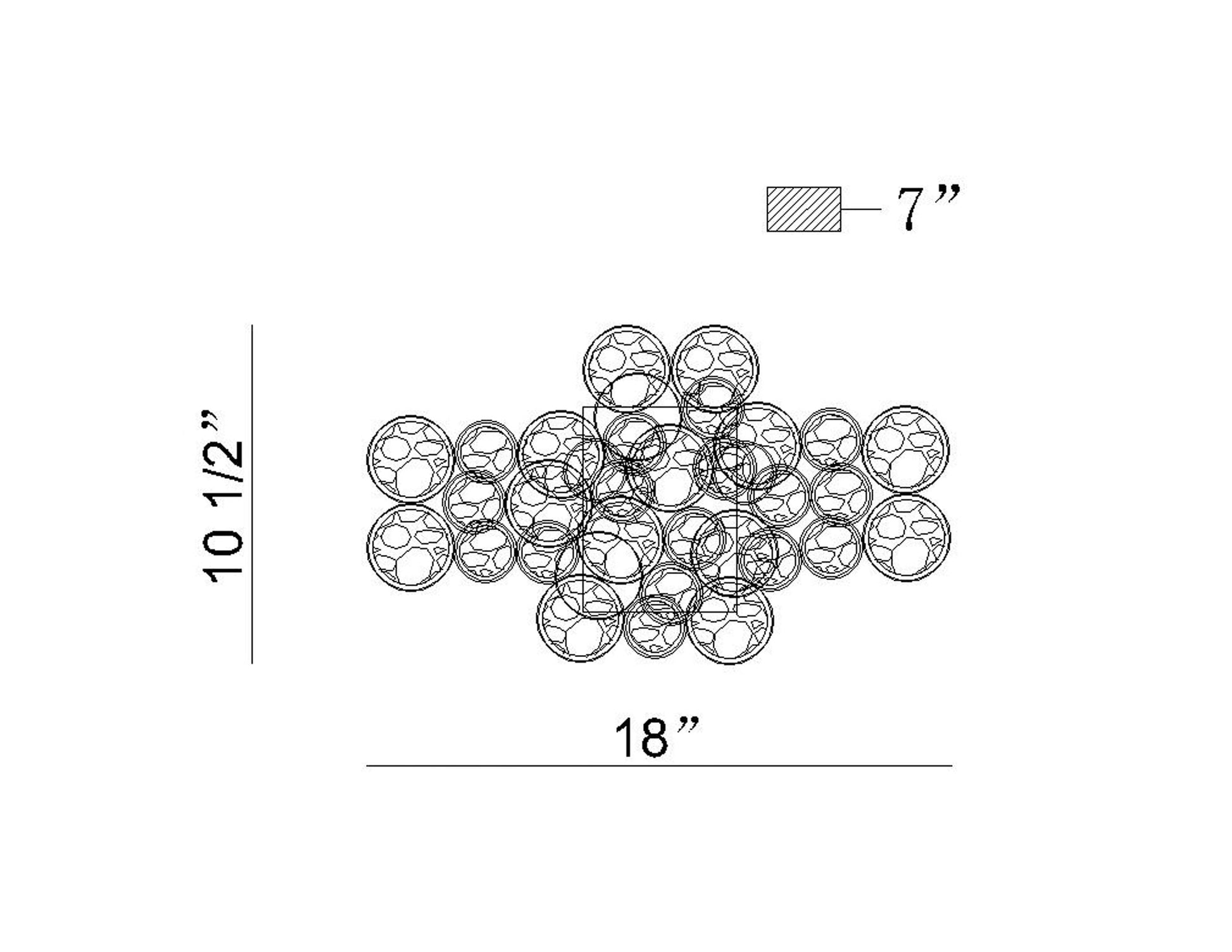 Eurofase Lighting Trento 18" 2-Light Halogen Matte Silver Wall Sconce With Hand Pressed Glass Accents