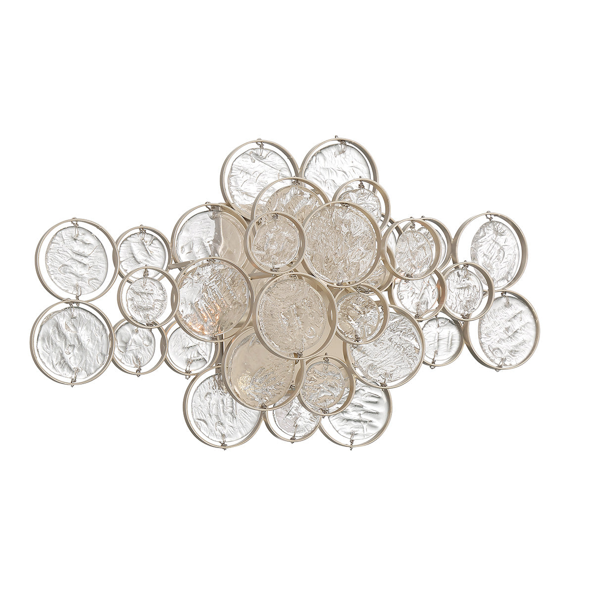 Eurofase Lighting Trento 18" 2-Light Halogen Matte Silver Wall Sconce With Hand Pressed Glass Accents