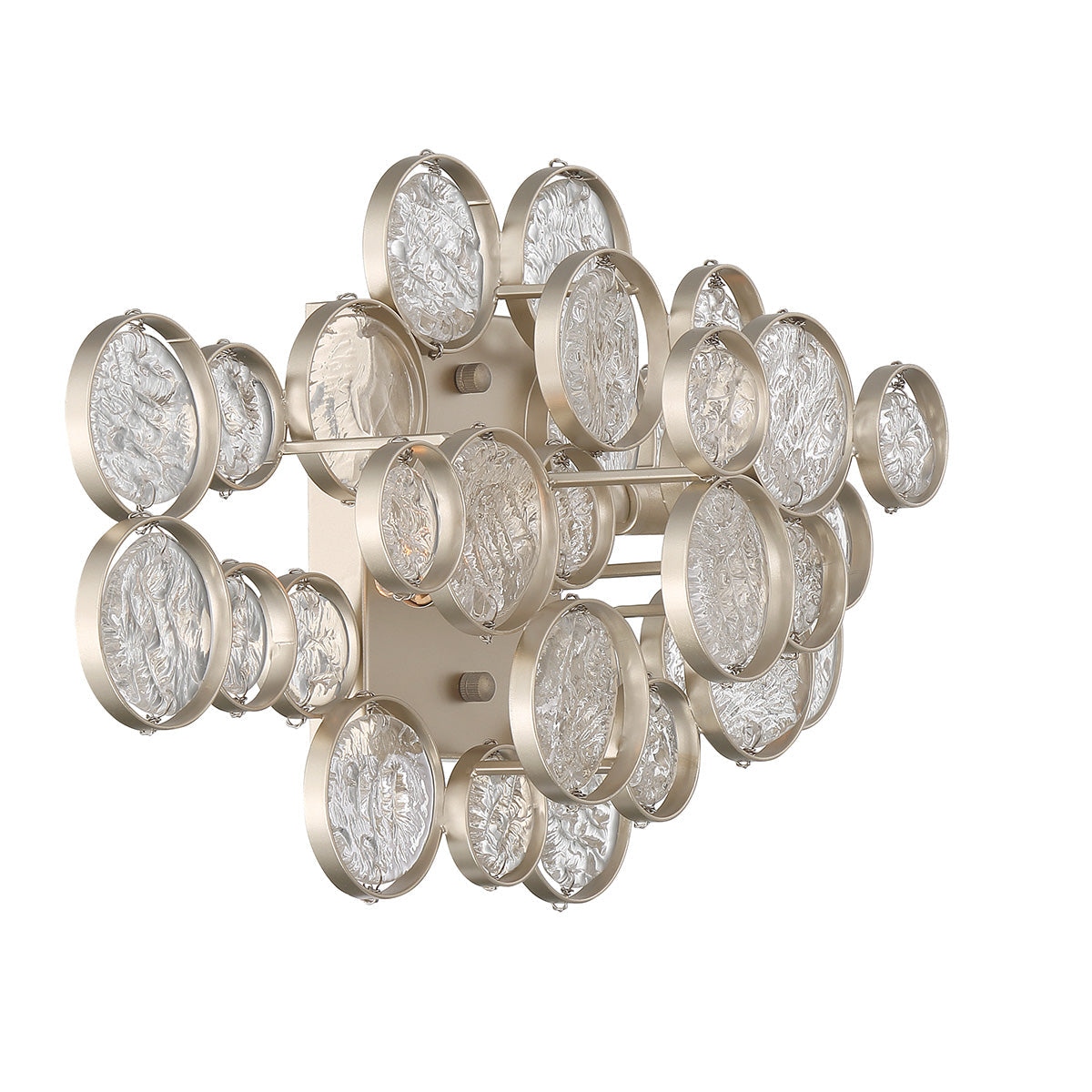 Eurofase Lighting Trento 18" 2-Light Halogen Matte Silver Wall Sconce With Hand Pressed Glass Accents