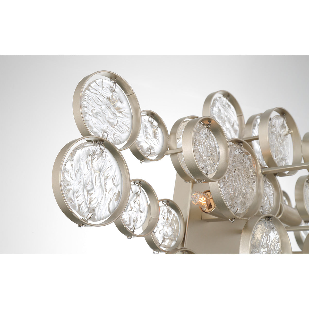 Eurofase Lighting Trento 18" 2-Light Halogen Matte Silver Wall Sconce With Hand Pressed Glass Accents