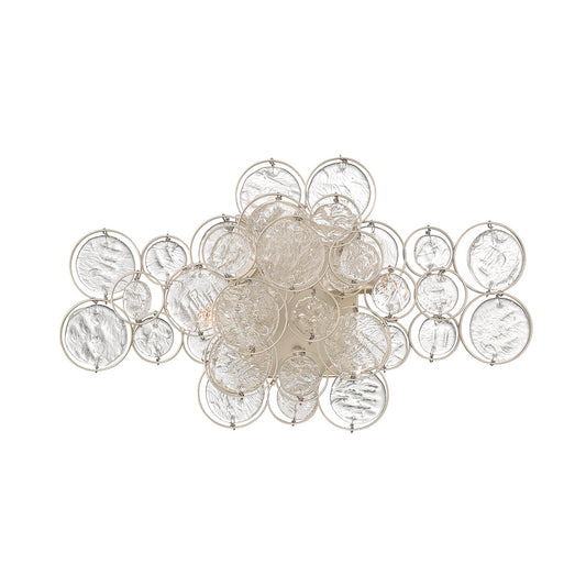 Eurofase Lighting Trento 18" 2-Light Halogen Matte Silver Wall Sconce With Hand Pressed Glass Accents