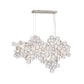 Eurofase Lighting Trento 40" 12-Light Halogen Champagne Silver Chandelier With Hand Pressed Glass Accents