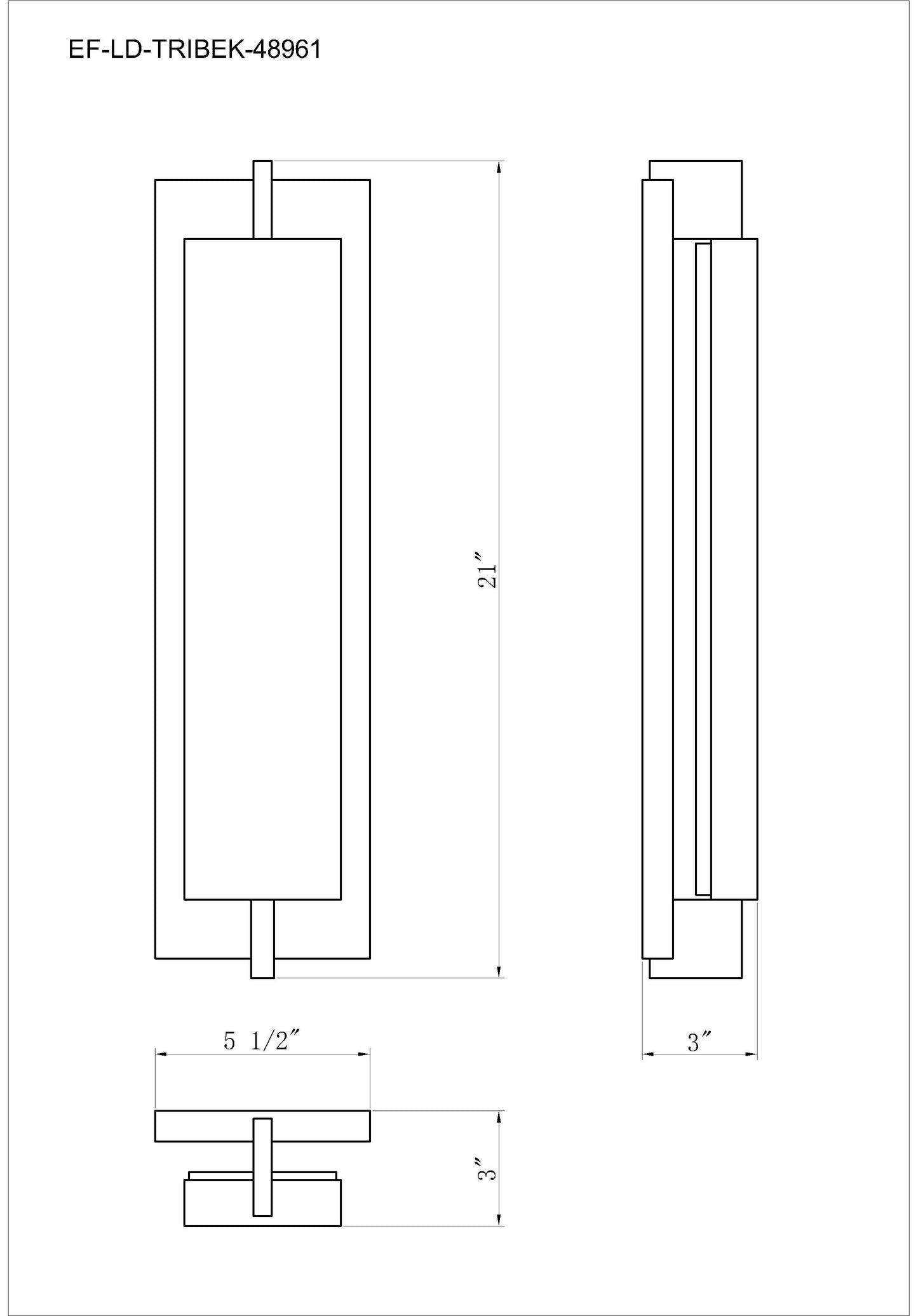Eurofase Lighting Tribek 21" 1-Light Integrated LED Matte Black Steel Wall Sconce