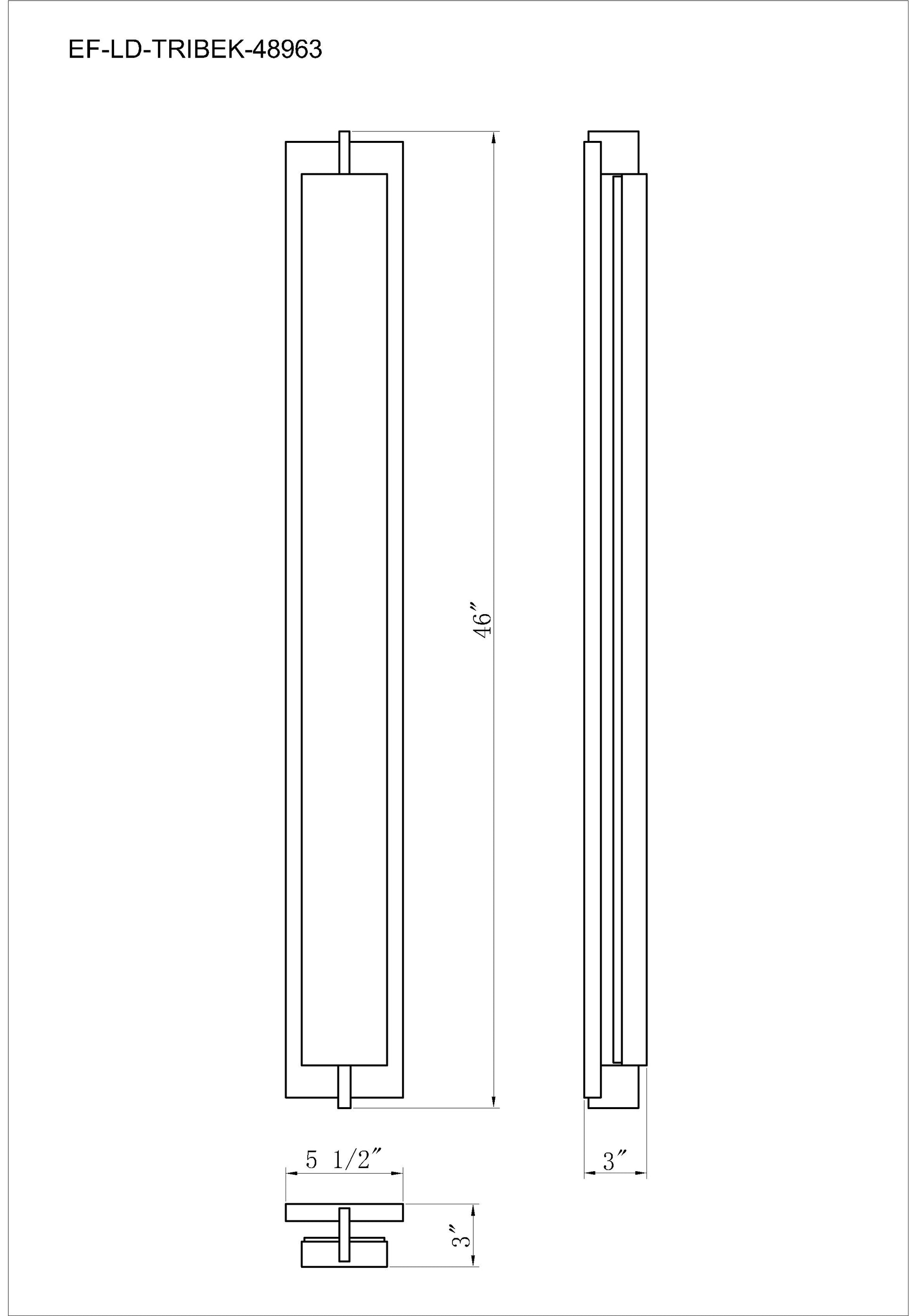 Eurofase Lighting Tribek 46" 1-Light Integrated LED Matte Black Steel Wall Sconce