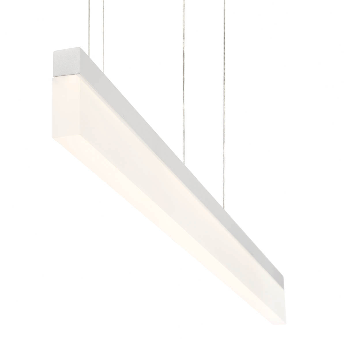 Eurofase Lighting Tunnel 36" Linear Dimmable Integrated LED White Chandelier With Frosted Acrylic Shade