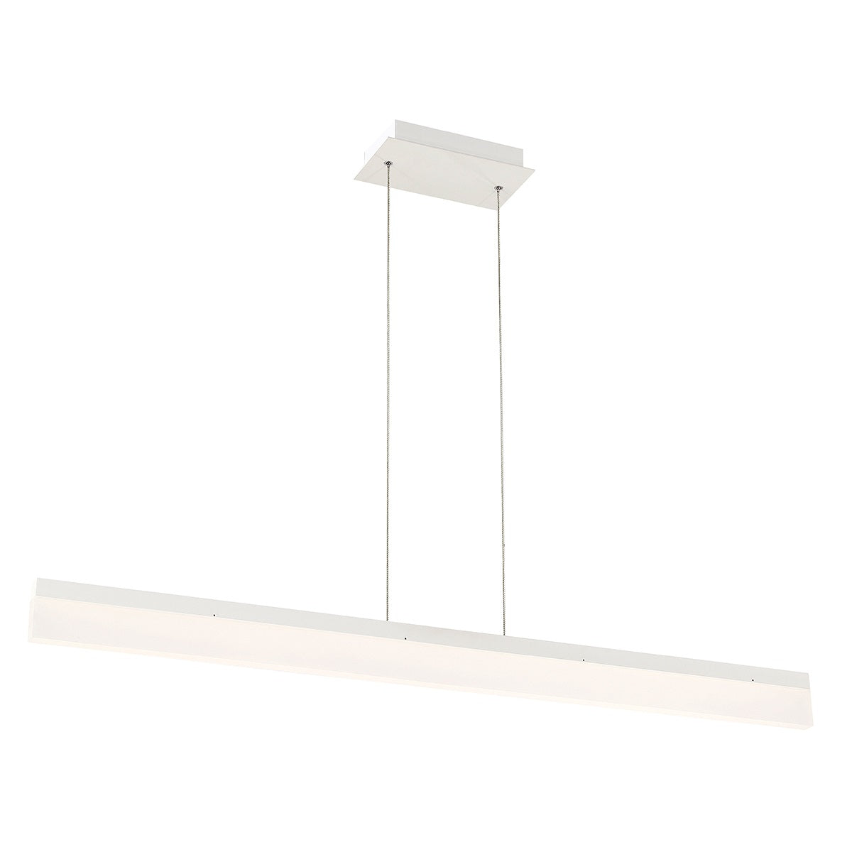 Eurofase Lighting Tunnel 47" Linear Dimmable Integrated LED White Chandelier With Frosted Acrylic Shade