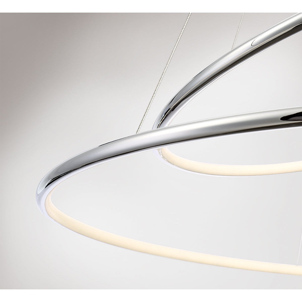Eurofase Lighting Valley 24" 2-Tier Medium Chrome Round Dimmable LED Metal Chandelier With Opal White Acrylic Shades