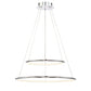 Eurofase Lighting Valley 24" 2-Tier Medium Chrome Round Dimmable LED Metal Chandelier With Opal White Acrylic Shades