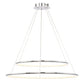 Eurofase Lighting Valley 32" 2-Tier Large Chrome Round Dimmable LED Metal Chandelier With Opal White Acrylic Shades