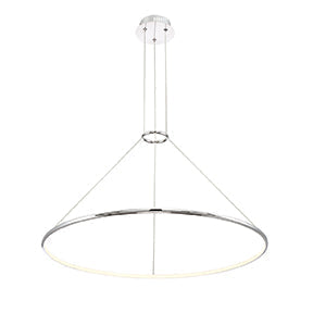Eurofase Lighting Valley 32" Chrome Round Dimmable LED Metal Chandelier With Opal White Acrylic Shades