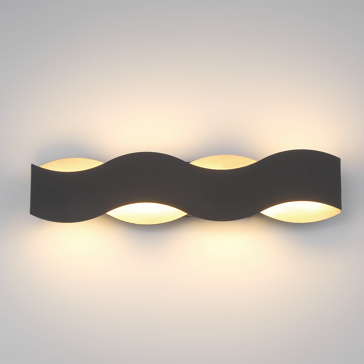 Eurofase Lighting Vaughan 24" Dimmable LED Metal Bath Bar With Silver & Black Mix Wavy Metal Shade