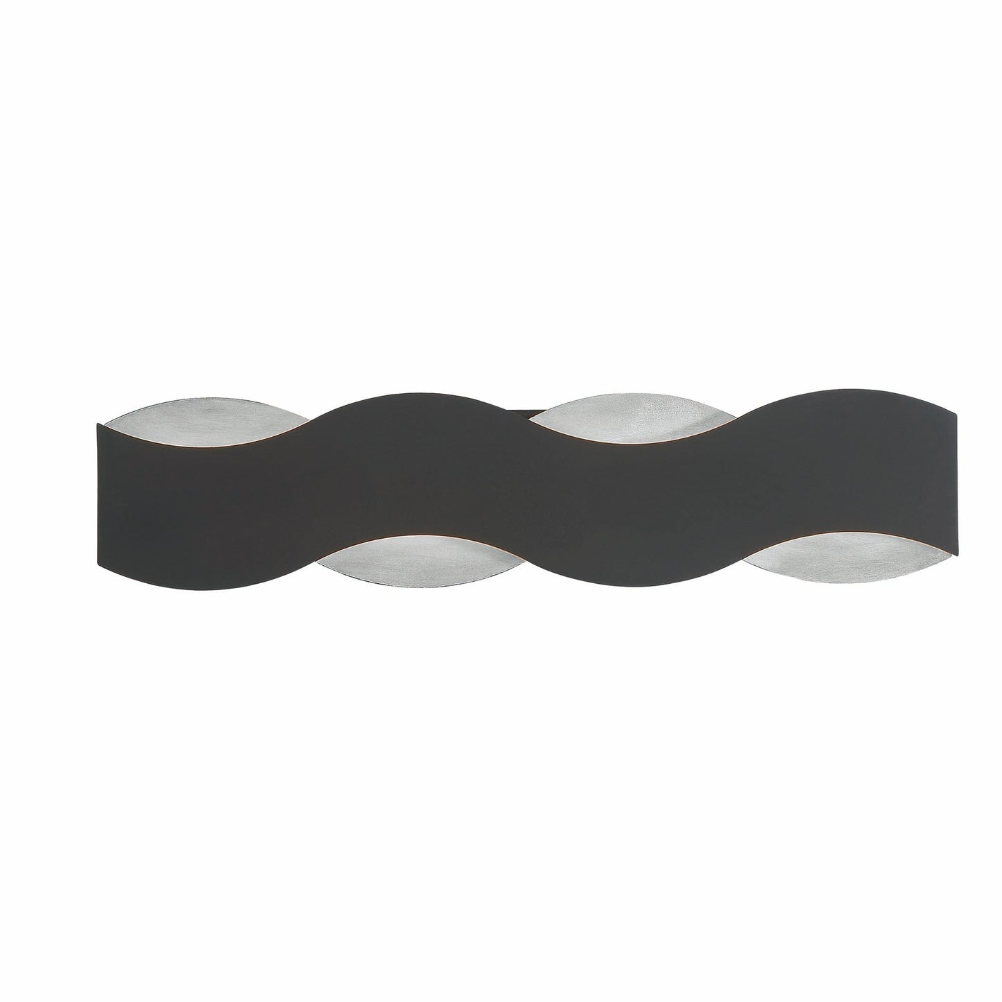 Eurofase Lighting Vaughan 24" Dimmable LED Metal Bath Bar With Silver & Black Mix Wavy Metal Shade