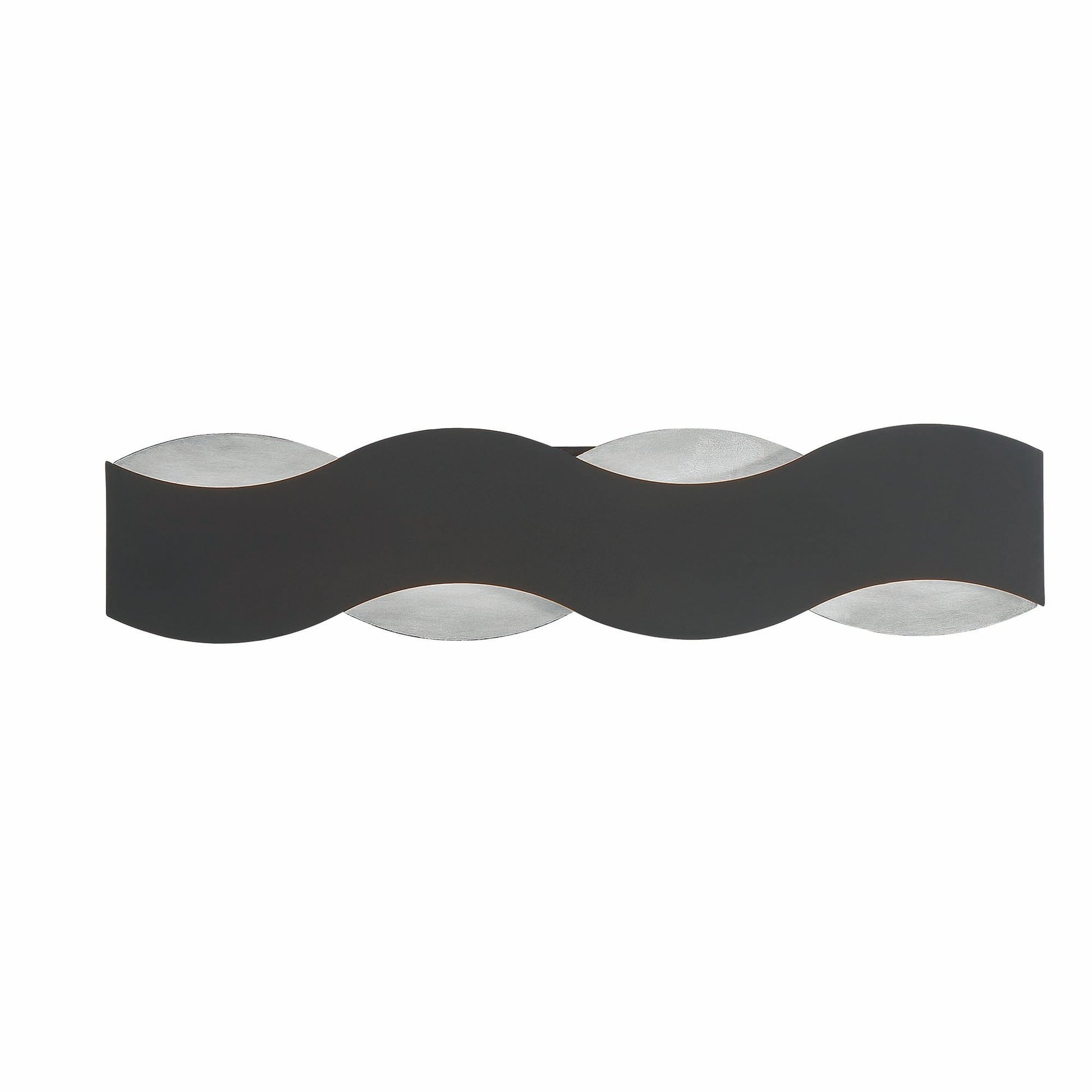 Eurofase Lighting Vaughan 24" Dimmable LED Metal Bath Bar With Silver & Black Mix Wavy Metal Shade
