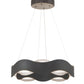 Eurofase Lighting Vaughan 24" Silver & Black Round Dimmable LED Metal Chandelier With Wavy Metal Shade