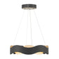 Eurofase Lighting Vaughan 24" Silver & Black Round Dimmable LED Metal Chandelier With Wavy Metal Shade