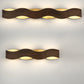 Eurofase Lighting Vaughan 24" Small Bronze Dimmable LED Metal Bath Bar With Bronze & Gold Wavy Metal Shade