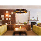 Eurofase Lighting Vaughan 34" Large Bronze Round Dimmable LED Metal Chandelier With Bronze & Gold Wavy Metal Shade