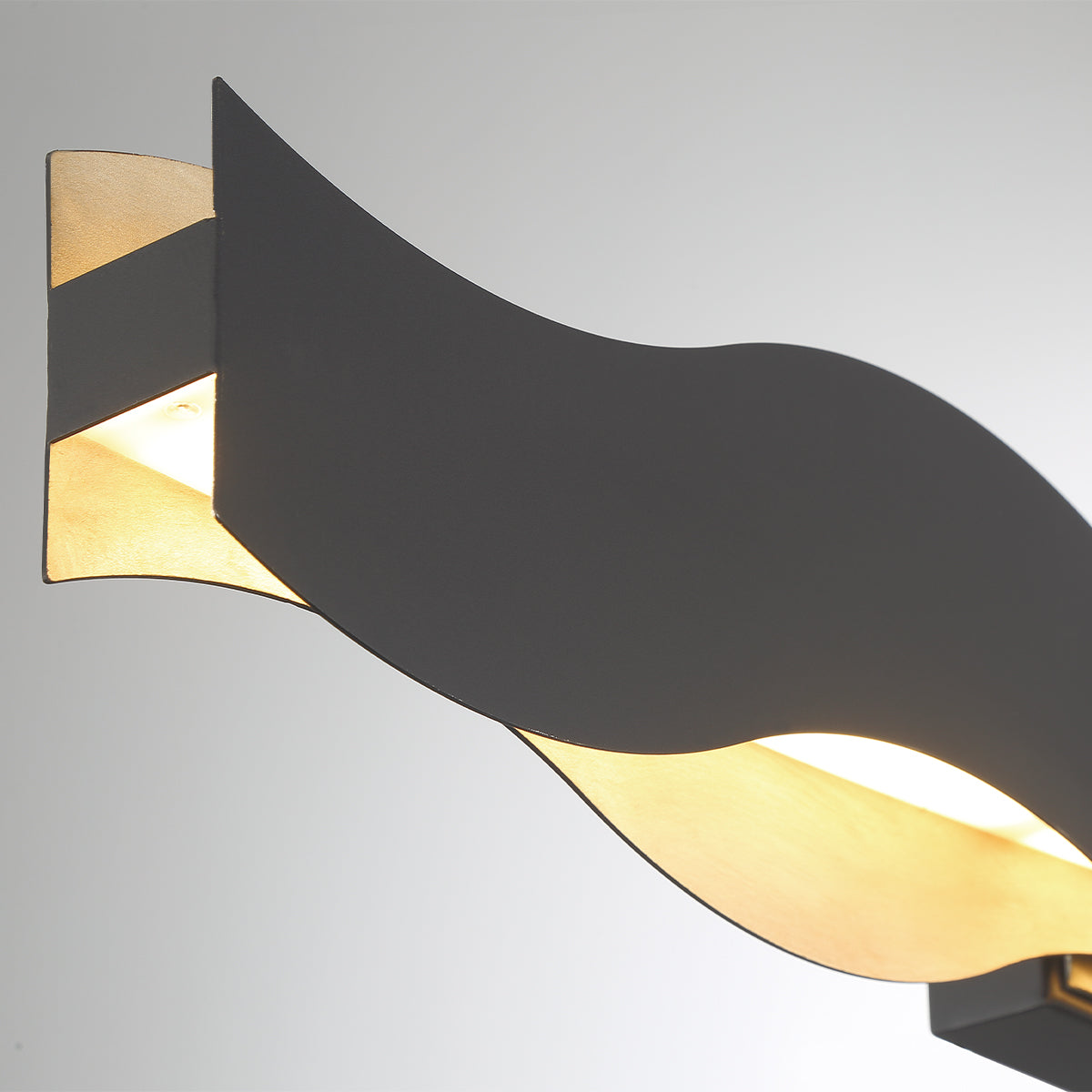 Eurofase Lighting Vaughan 40" Dimmable LED Metal Bath Bar With Silver & Black Wavy Metal Shade