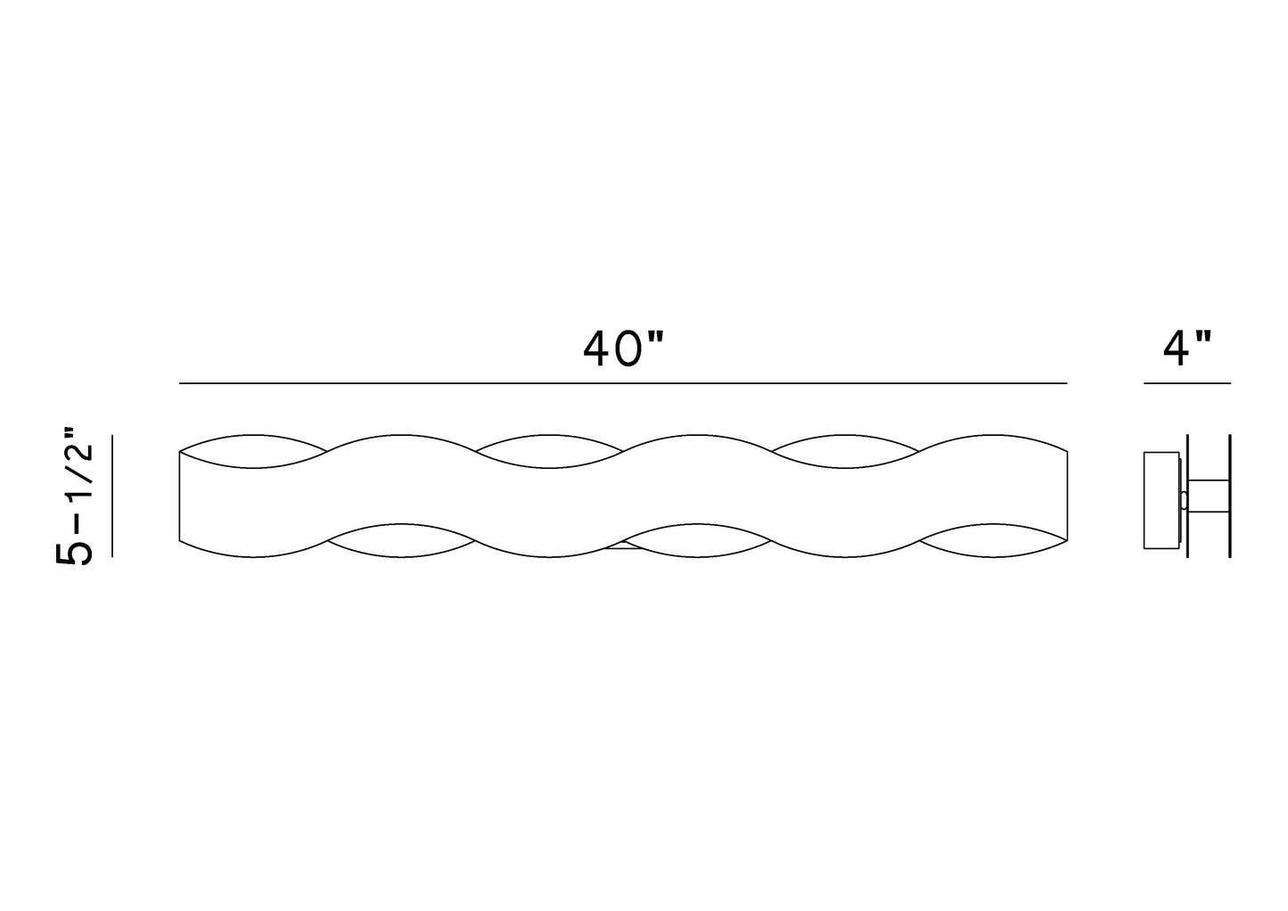 Eurofase Lighting Vaughan 40" Dimmable LED Metal Bath Bar With Silver & Black Wavy Metal Shade