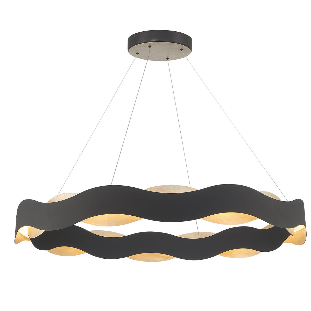 Eurofase Lighting Vaughan 46" Dimmable Integrated LED Silver Black Chandelier
