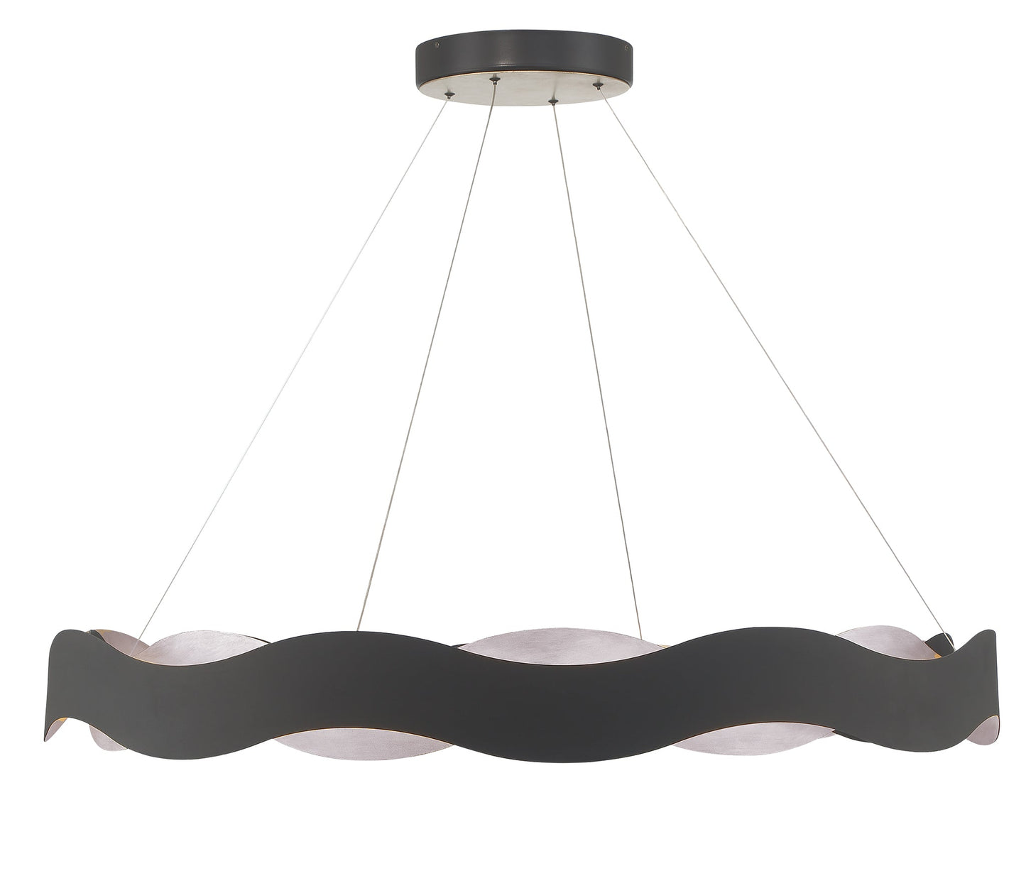 Eurofase Lighting Vaughan 46" Dimmable Integrated LED Silver Black Chandelier