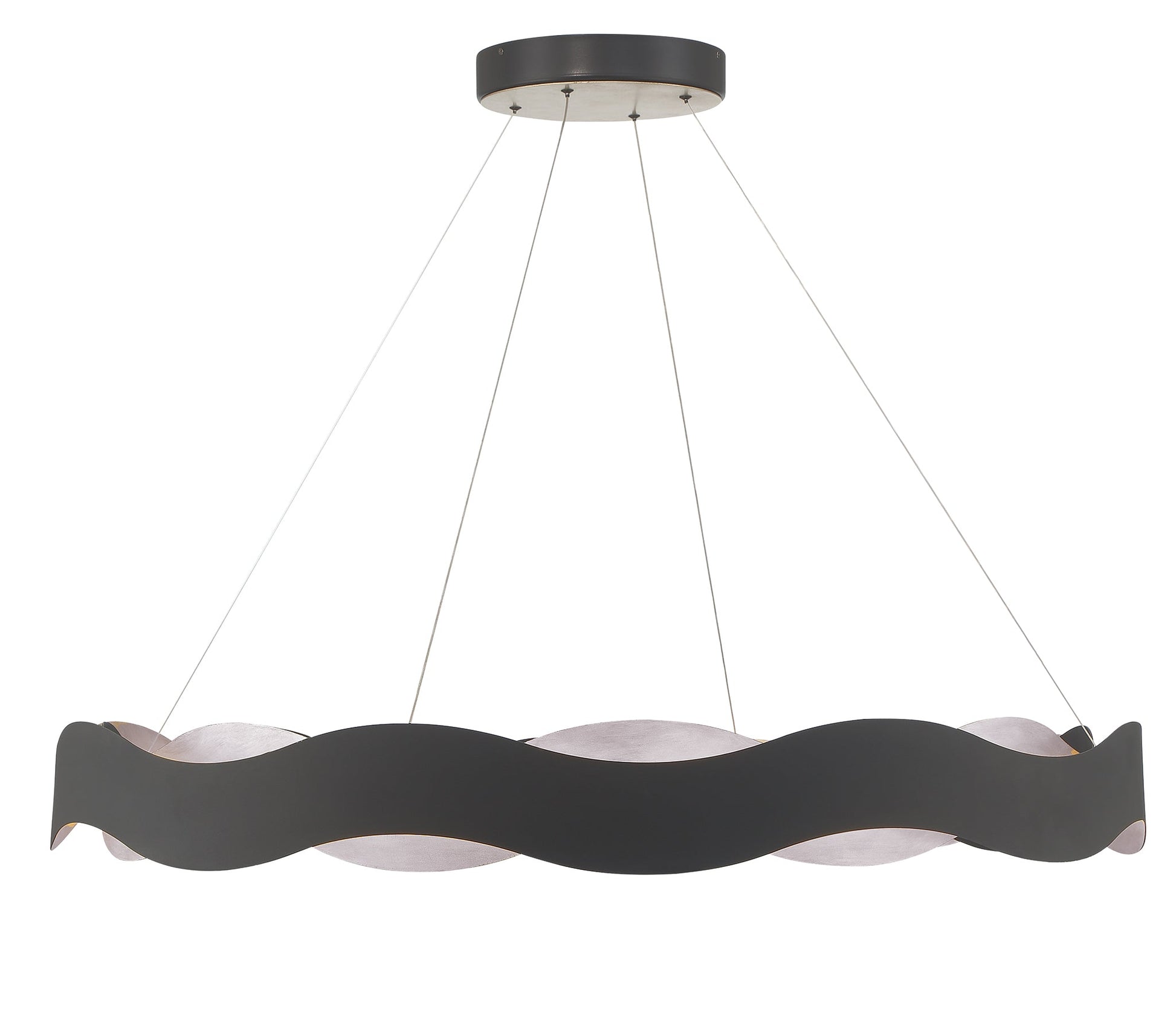 Eurofase Lighting Vaughan 46" Dimmable Integrated LED Silver Black Chandelier
