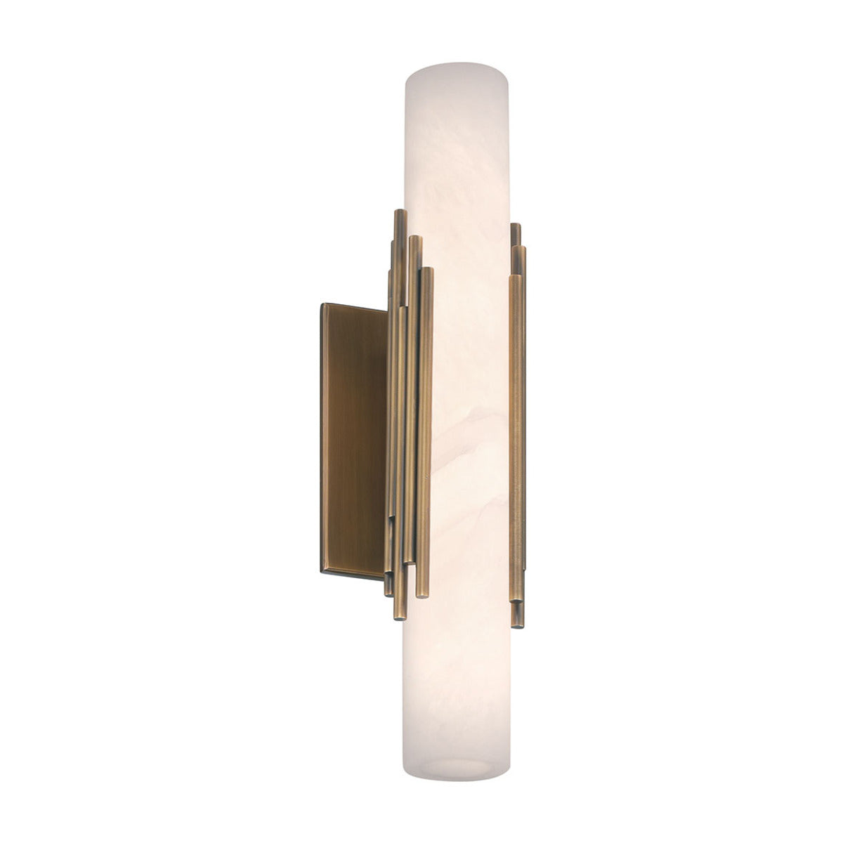 Eurofase Lighting Venna 16" 1-Light Integrated LED Alabaster Shade Antique Brass Steel Wall Sconce